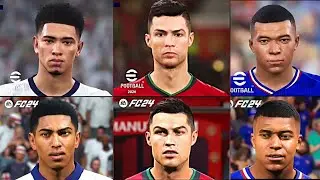 EA FC24 VS eFOOTBALL FACE COMPARISON