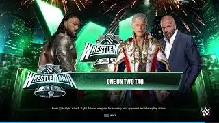 WWE 2K24 ROMAN REIGNS VS CODY RHODES & TRIPLE H || HANDICAP MATCH #wwe #wwe2k24 #romanreigns