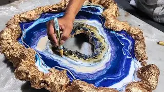 How to Make Art with Epoxy Resin! - Geode Art - Handicraft Wall Art