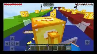 jogando minecraft no modo de lucky block