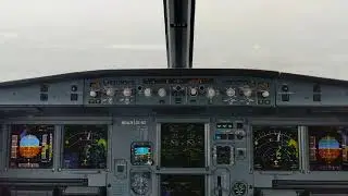 Airbus 320 landing at EWR Newark 4R