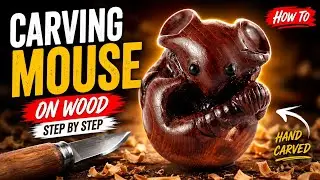 From Wood to Masterpiece: Carving a Realistic Mouse | how to wood carve