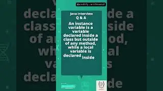 Java Interview Series | Instance Variable Vs Local Variable 