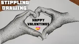 Stippling Drawing #80 - How to Realistic Hands Using Dot | Hand Drawing| Stippling Art