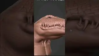 Sculpting a humanoid crocodile 