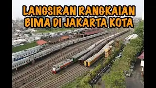 LANGSIRAN RANGKAIAN KA BIMA DI JAKARTA KOTA - HIGH ANGLE!
