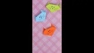 🐱 Origami Cat Face #origami #papercrafts