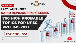 Prelims 2021: Rapid Revision (RaRe) Series - 700 Probable Topics for UPSC Prelims| Session 53
