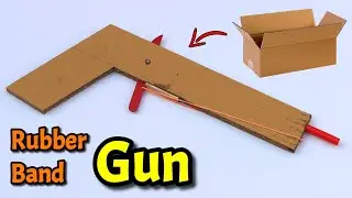 How to make Rubber Band Gun using cardboard box | Homemade gun