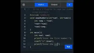 How to write a c Program to swap two numbers using pointers.