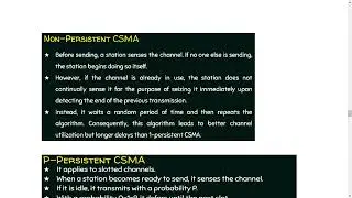 CSMA in communication networks - Non-persistent CSMA
