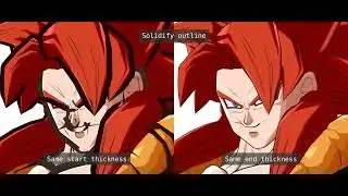 Blender Geometry nodes outline for Arc System Works models