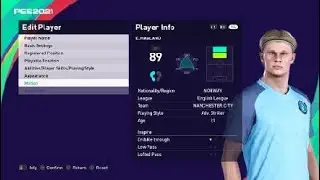 Erling Haaland face e football pes 2021 Manchester city