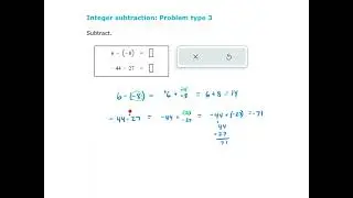 Integer subtraction - problem type 3 (ALEKS examples)