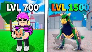 🟥 UPEI DO NÍVEL 700 ATÉ O 1.500 NO BLOX FRUITS COM T-REX