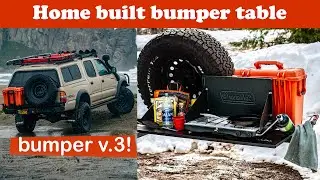 Homemade dropdown table on my new DIY 1st gen Tacoma bumper