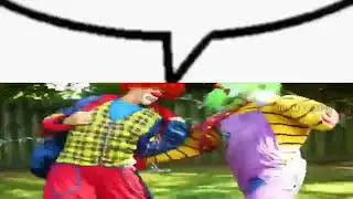 two clowns fighting like nukle heads