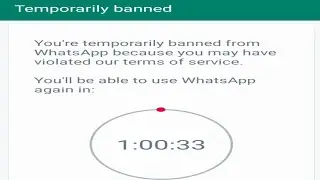 Temporarily banned You're temporarily banned from WhatsApp because you may have violated