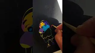 Magical Scratch Art/Shinchan family drawing #shorts #drawing