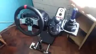 Logitech g27, attack3 joystick DIY handbrake mod, wheel stand pro, assetto corsa. Finished