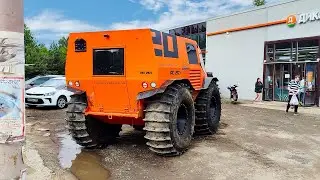 Вездеход Гарагашьяна спасает автобус в бездонном болоте
