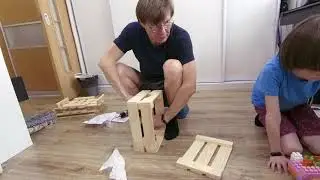 An assembling wooden boxes. Timelapse. 2021 march 29.
