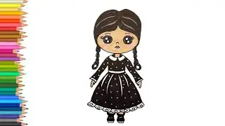 Как нарисовать Уэнсдей Аддамс/How to draw Wednesday Addams