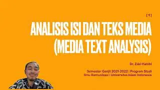 Video Pembelajaran “Analisis isi dan Teks Media“ – bahan kajian: pengantar mata kuliah