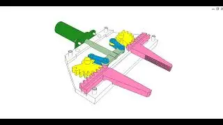 0120 - Robot gripper of gear-rack drives