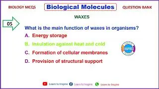 Waxes #waxesmcqs  #biologicalmolecules #biologicalmoleculesmcqs #mdcatbiology #biologymcqs