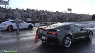 Tesla Model S Hustles NEW Corvette Z06 & Modded Hellcat