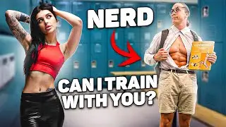 NERD SHOCKS GIRLS in gym PRANK.. | Elite Gymnast Pretended to be a NERD