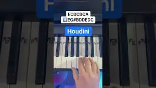 Houdini By Eminem Piano Easy Tutorial 🤩🪄🎩 