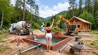 TIMELAPSE | Building a Water Tank and Log Cabin to Escape Busy City Life | 