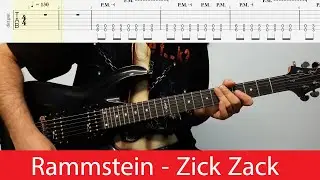 Rammstein - Zick Zack Snippet Guitar Riff With Tabs(Drop C)