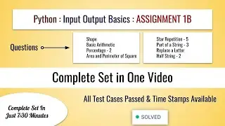 Python Programming Tutorial Assignment 1B : Input and Output Basics #pythonprogramming #python #code