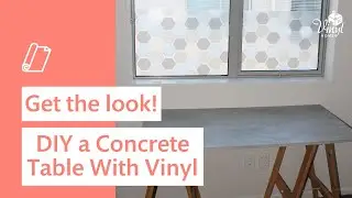 DIY Concrete Look Table with Sticky Back Plastic - Vinyl Home
