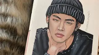 Kim Taehyung gouache painting + Gouache tips to blend skin