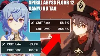 2.5 Spiral Abyss Floor 12 | C0 Ganyu & C1 Hu Tao | 9 Stars | Genshin Impact