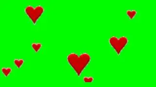 3d Hearts green screen
