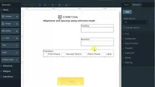 Align and space controls using the new selection mode on the digital form