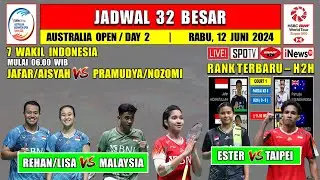 Jadwal Australia Open 2024 Hari Ini Day 2 R32 ~ REHAN/LISA vs MALAYSIA ~ ALWI vs INDIA ~ 7 Wakil
