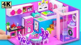 Build Purple Miniature House for Cute Unicorn with Bedroom, Bathroom, Kitchen#2