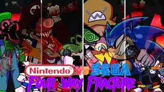 ŃĮÑTĘŃDØ Vs SEGA (Four Way Fracture But Mario and Sonic Characters Sing It) FNF Sonic.exe Remix