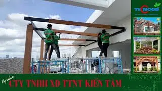 TecWood thi công công trình lam che nắng gỗ nhựa hiện đại
