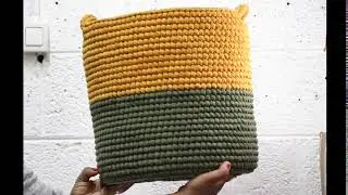 Crochet Large Basket Eden | סל סרוגה גדול עדן