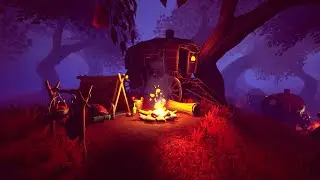 PBR Stylized Handpainted Environment : Magic Campsite Night for Unreal