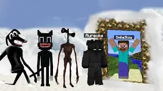 WYDOSTAŁEM ICH z NIEBA SIREN HEAD CARTOON DOG i CAT ALE STAŁO SIĘ TO... w Minecraft!
