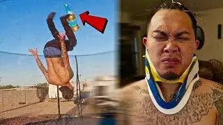 BROKE MY NECK ON A TRAMPOLINE!!!