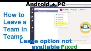 How to leave teams/groups in MS Teams